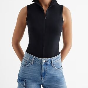 Express Zip Up Sleeveless Sweater Bodysuit, size M